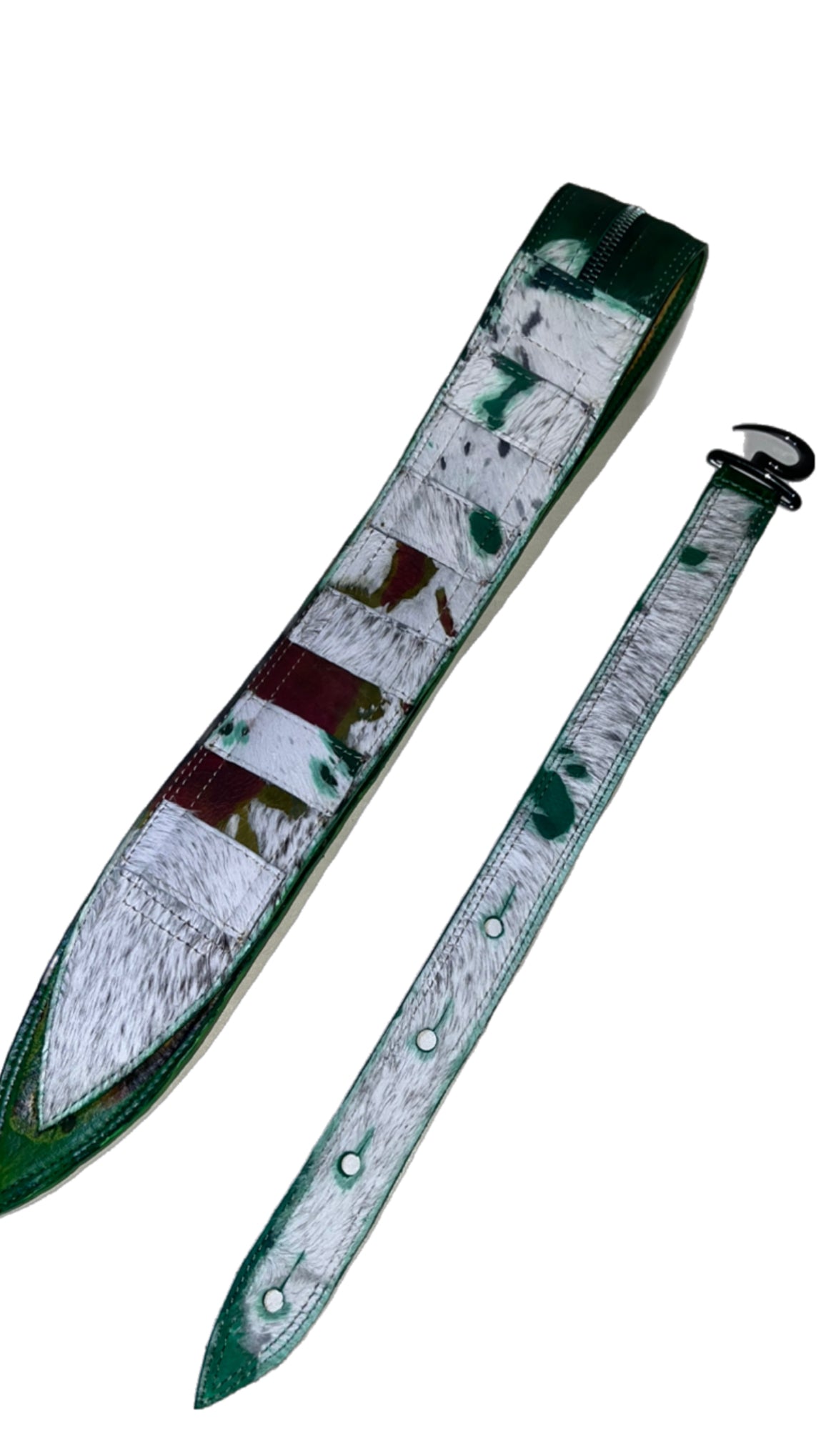 ACID BATHED  GATOR TIPPED GUITAR STRAP