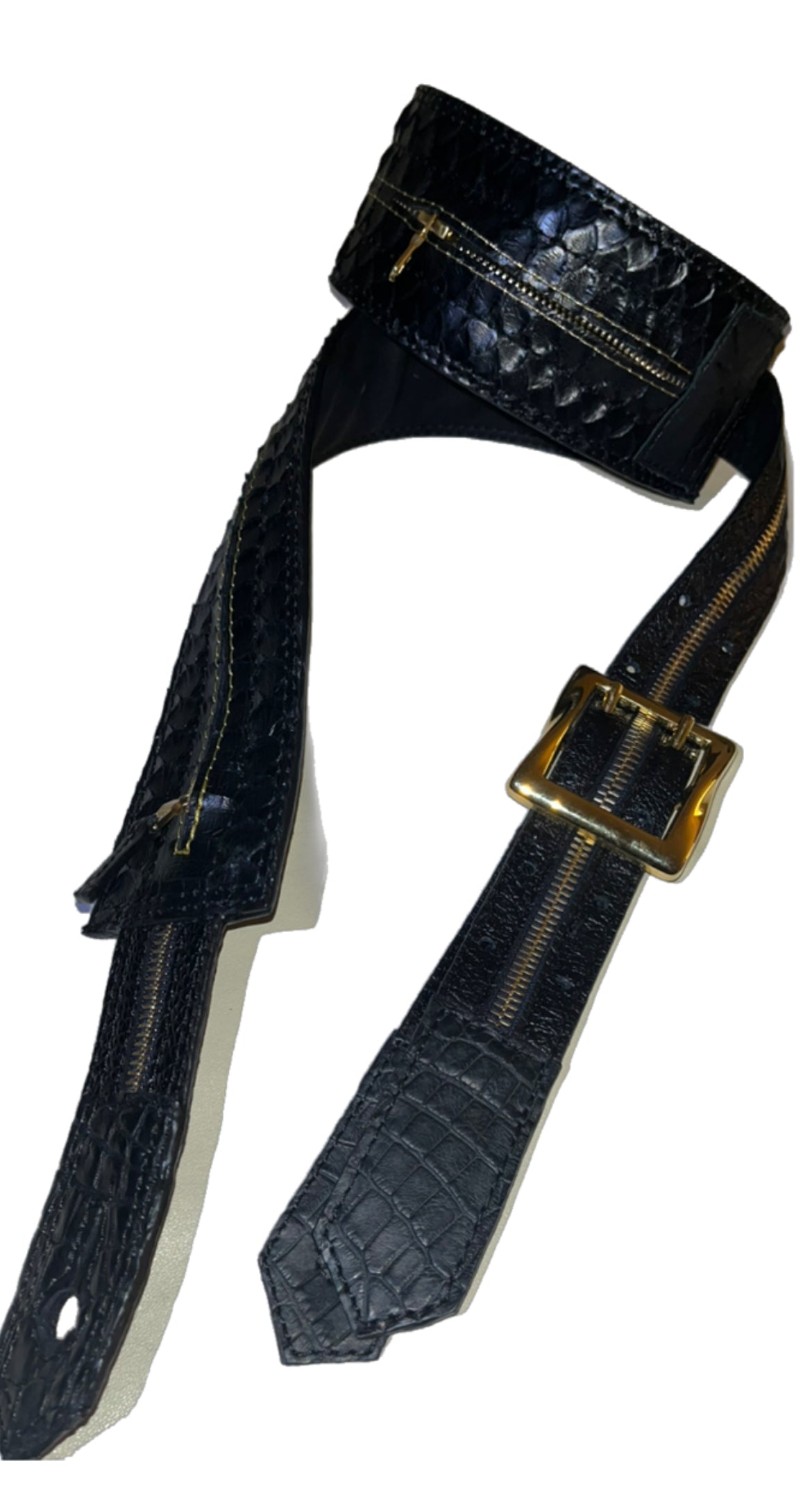 BLACK PYTHON BEAUTY GUITAR STRAP