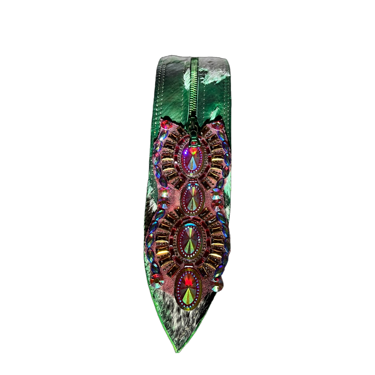 ACID BATHED RHINESTONE TIPPED GUITAR STRAP