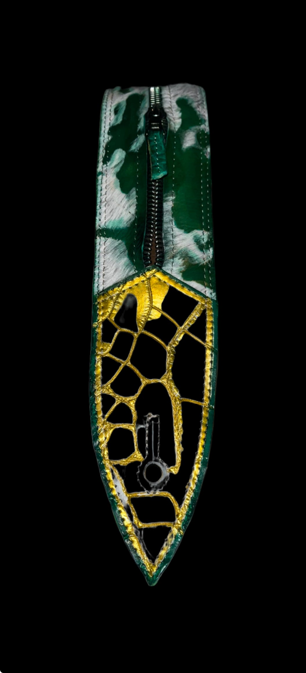 ACID BATHED  GATOR TIPPED GUITAR STRAP